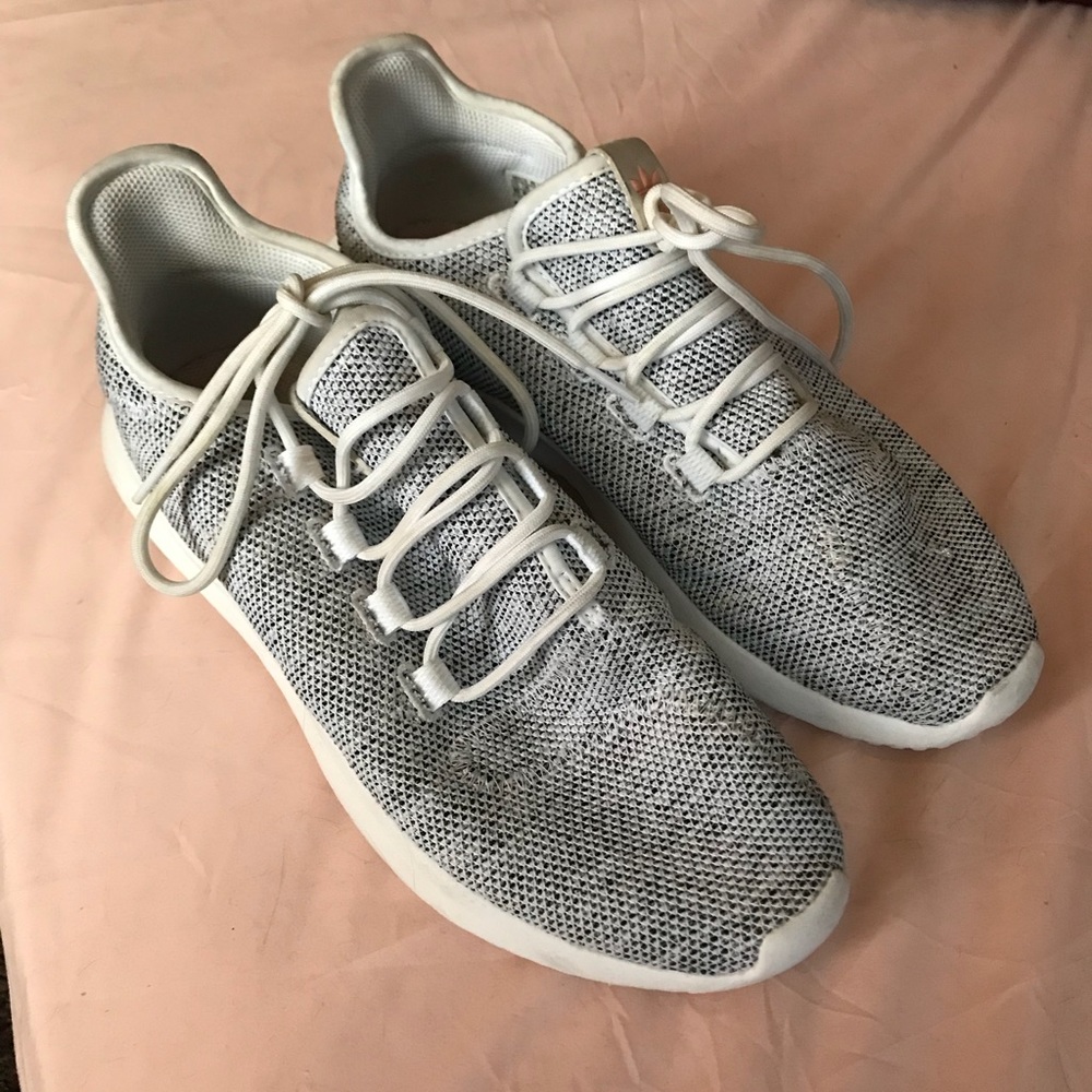 Grey and pink adidas tubular shadow size 10